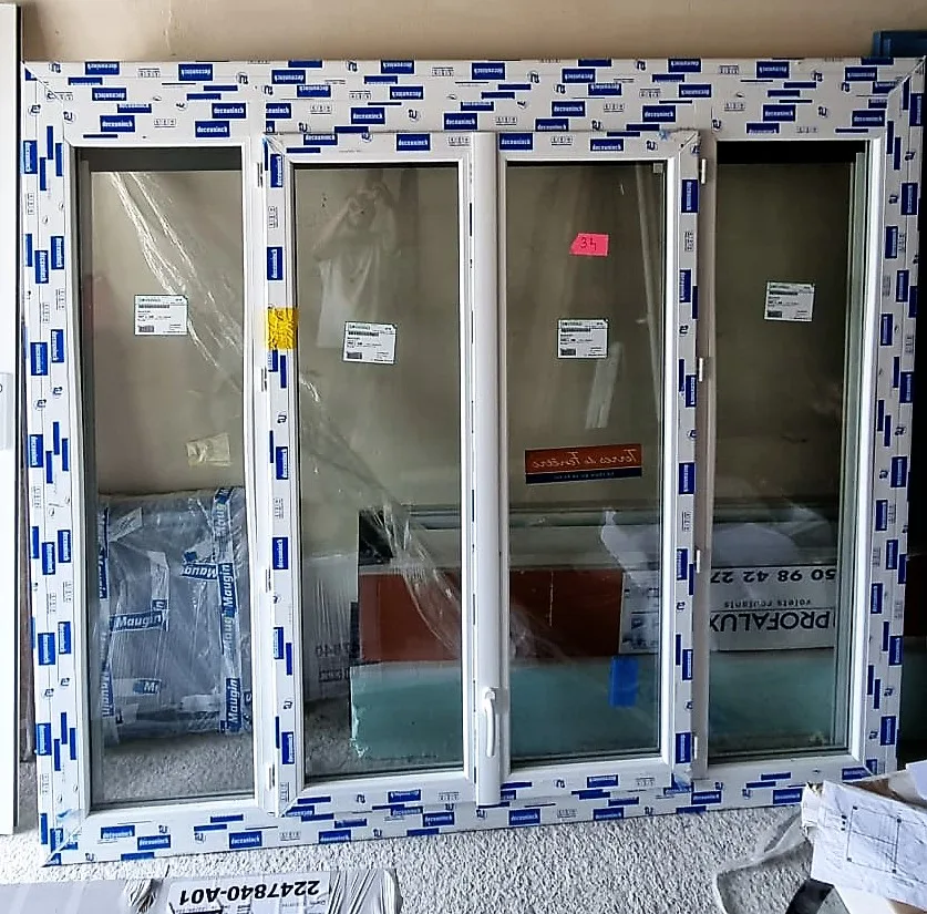 Bloc-baie : fenêtre 2 vantaux + fixes PVC