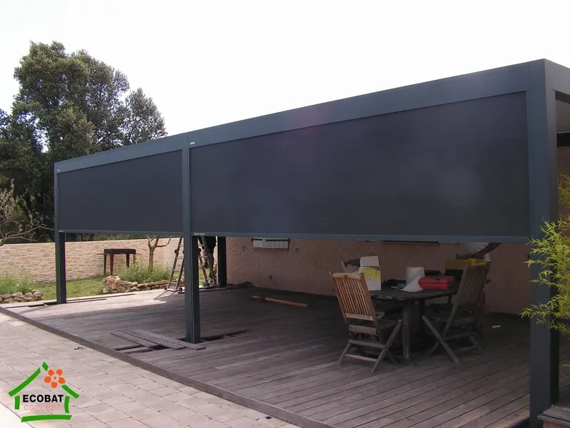 Pose d'une pergola bioclimatique double module à Vézénobres - Photo 8